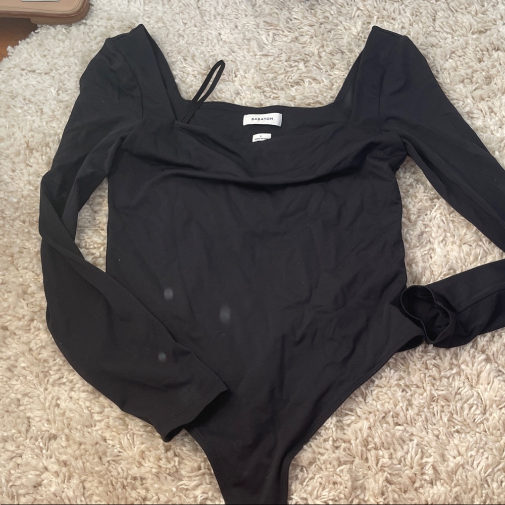 Aritzia Black Long Sleeve Bodysuit